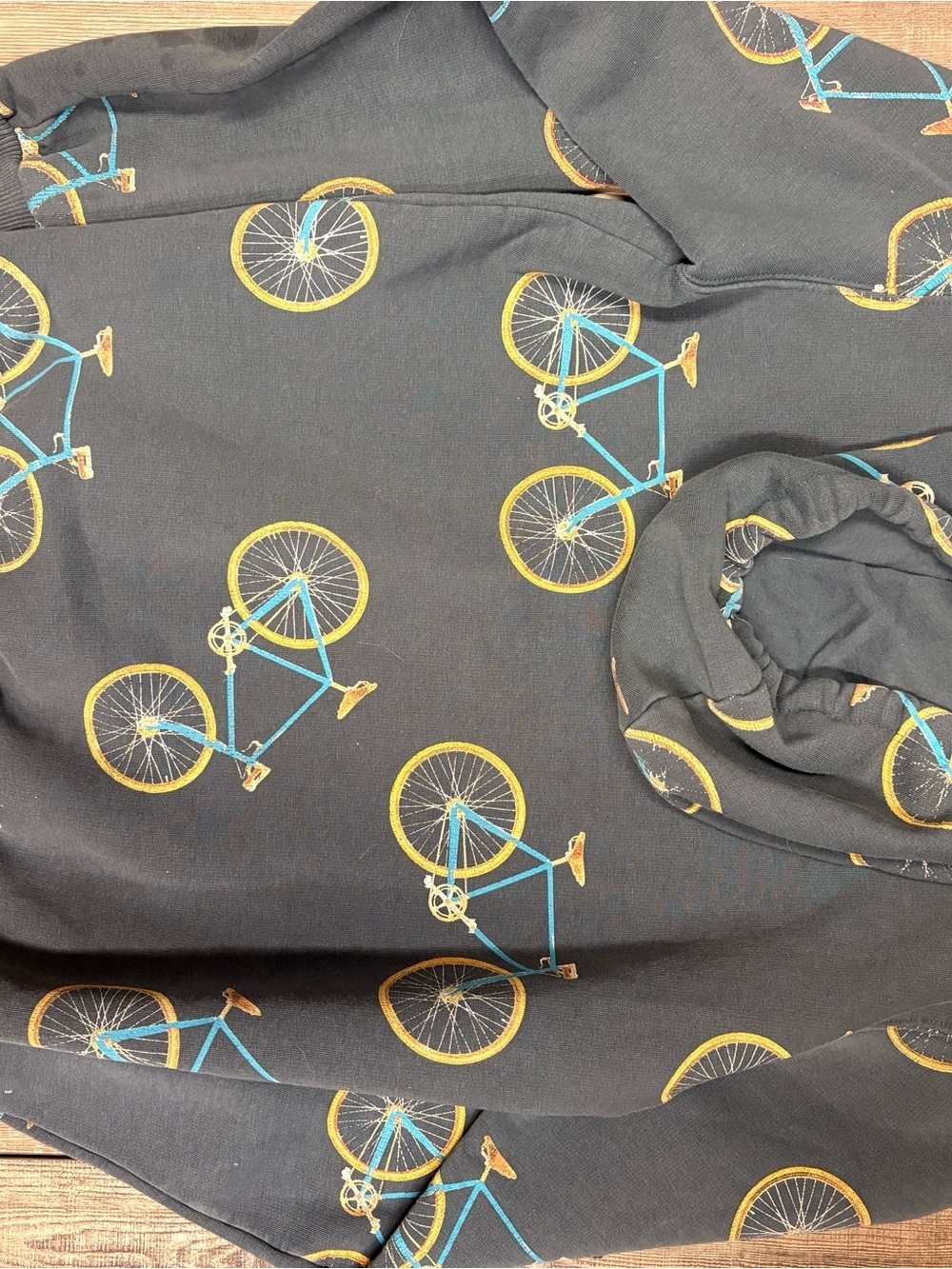 Fox -Adult unisex Hoodie- navy and Yellow - size SM - Picture 4 of 4